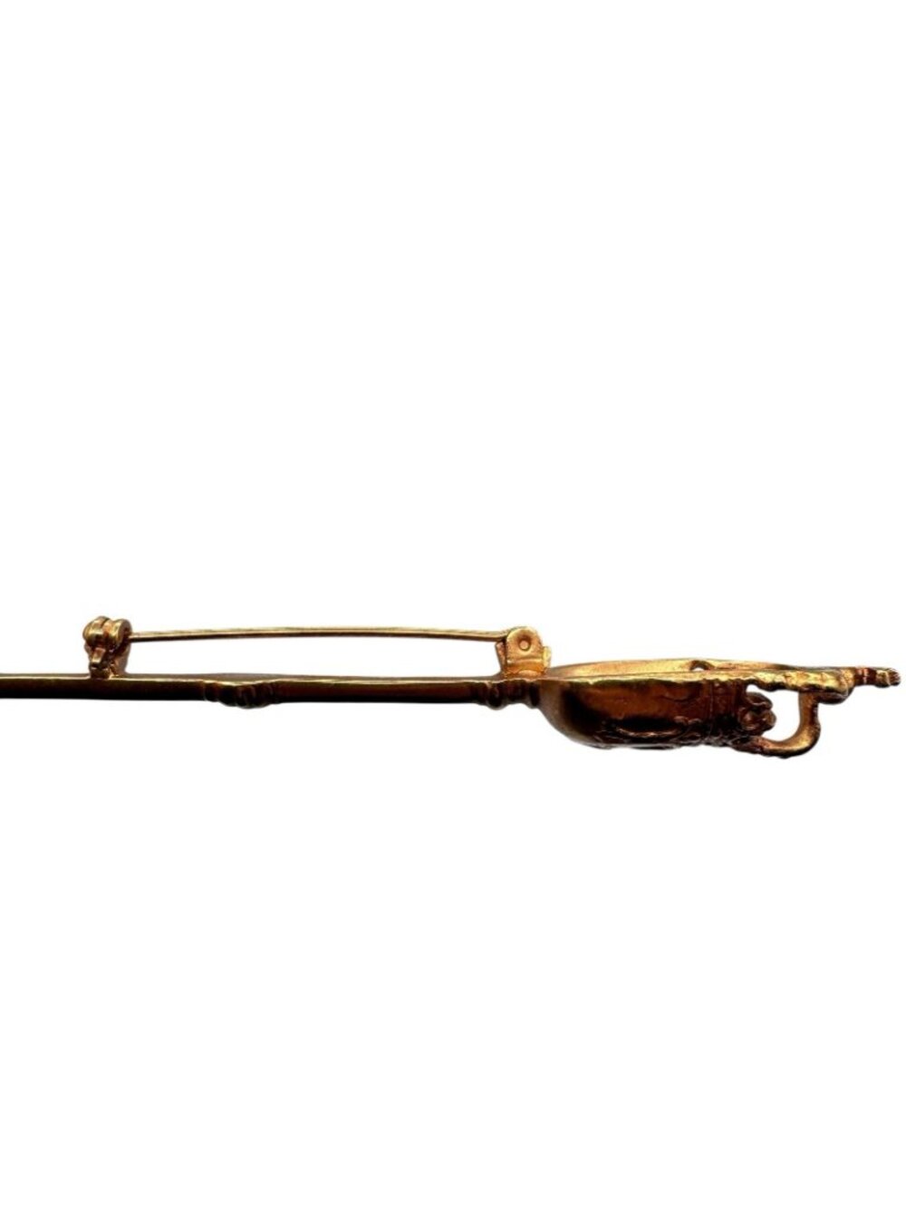 Vintage ALVA Museum Replica Gold Tone Royal Scepter Brooch Fleur de Lis 1960s - Picture 8 of 12